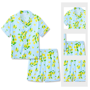 Pigiami estivi da bambina estivi nuovi arrivi pigiami in raso per bambine piccoli e grandi set di abbigliamento per bambini con stampa carina - Product Image 2