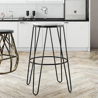 Tabouret de bar commercial réglable en métal, style nordique moderne et luxueux, avec dossier pour bar à thé ou comptoir d'accueil