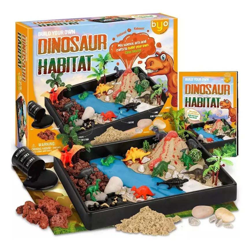 Build Your Own Dinosaur Habitat Science lab Experiments Project Kit stem edu Diy Volcano Toy For Kids