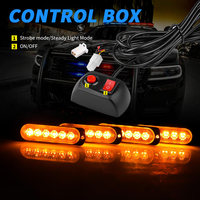 DXZ I-BS-M4-6 6 LED Warnblitzleuchte 12V Weiß Gelb Rot Blau