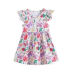 儿童连衣裙9个月至4岁婴儿服装蝴蝶花印花韩版儿童连衣裙小女孩