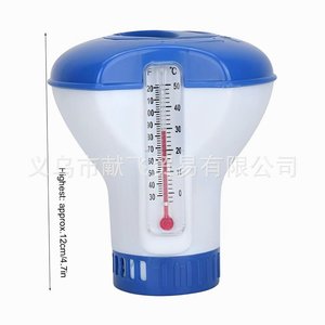 Thermomètre flottant pour piscine, distributeur de produits chimiques pour piscine, flotteur de niveau d'eau bleu et blanc pour piscine - Product Image 3