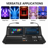 Consola de Iluminación con Pantalla Táctil Plegable Dual de 15.6 Pulgadas, DMX512, Art Net, SACN, SSD de 128 GB, I7, 8 GB, UPS, MIDI, SMPTE, para KTV, Bares, Fiestas, Escenarios