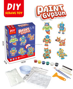 DIY恐龙太空蛋糕汽车机器人主题套装玩具绘画儿童绘画玩具 - Product Image 3