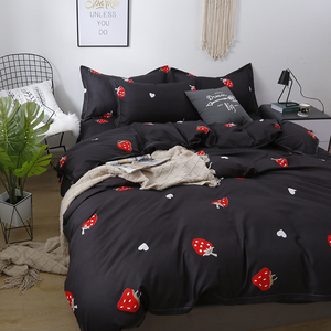 Bộ đồ giường 4 mảnh màu đen in gấu trúc dễ thương với vải thân thiện với da & co rút thấp - Product Image 6