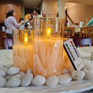 Velas LED sin Llama con Forma de Pilar, Funcionan con Batería, con Control Remoto, Temporizador, Luz Parpadeante Electrónica, Efecto de Llama Real en 3D - Product Image 4