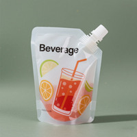 Sac d'emballage alimentaire de jus liquide debout personnalisé boisson transparente debout pochette à bec transparent sac de boisson en plastique
