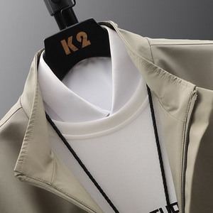 Manteau homme printemps-automne 2025, nouvelle collection, coupe ample, veste décontractée à revers, respirante et confortable, tendance et populaire pour l'extérieur. - Product Image 3