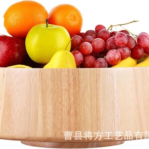 ชามสลัดไม้ 732 สีพื้น สำหรับใช้ในบ้าน ชามเสิร์ฟผลไม้และผัก - Product Image 1