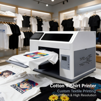 Imprimante DTG intelligente A3 pour t-shirts, sweats à capuche, denim, impression directe, encre textile CMYKW, imprimante numérique, facile à utiliser