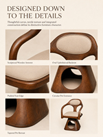Lit pour chat en bois massif moderne et luxueux, chaise pivotante à 360°, maison pour chat, cachette, coussin en lin amovible, meubles pour animaux de compagnie, chiens