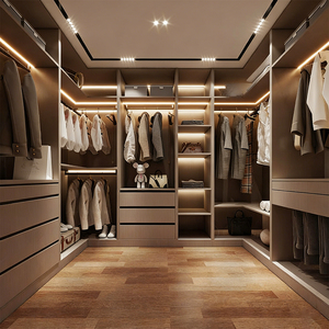 Système de dressing ouvert de luxe classique haut de gamme, personnalisé, avec éclairage intégré – Vente chaude populaire - Product Image 1
