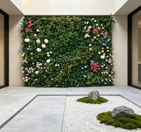 Système de clôture en feuillage artificiel anti-UV personnalisé, fournitures de décoration pour mur végétal, tapis de haie, jardin vertical
