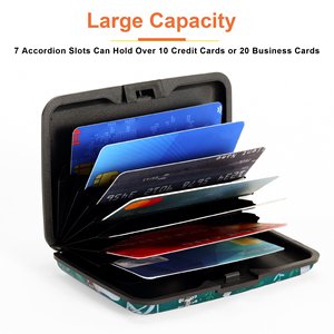 Porte-cartes de crédit anti-RFID personnalisé à motif de dessin animé, style individuel, en alliage d'aluminium, étui rigide, mini pochette avant avec bouton - Product Image 3
