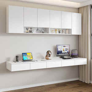 Bianco in stile moderno pannello di legno mobili su misura parete libreria scrivania per camera da letto cucina ufficio casa vendita calda in cina - Product Image 1