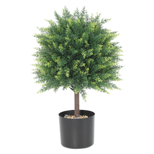 Decoraciones para el hogar Topiary Plástico Verde Ciprés Follaje Árbol Plantas <span class=keywords><strong>en</strong></span> <span class=keywords><strong>maceta</strong></span> artificiales - Product Image 2