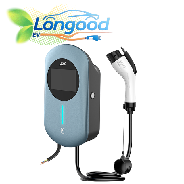 Longood OCPP Wholesale AC Business EV Charger J1772 Type1 New Energy Vehicles Cheap Wallbox Charger LED Display Wifi 4G APP