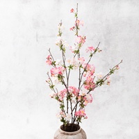 Petites fleurs artificielles de bégonia en soie, fausses plantes vertes, pour décoration d'entrée de salon, de mariage ou de maison, signifiant bon augure