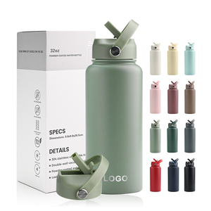 32oz 40oz 304 Stainless Steel <b>Double</b> <b>Wall</b> Vacuum Insulated Leak-Proof BPA Free Thermos Water Bottle Straw Custom Logo Sleeve - Product Image 1