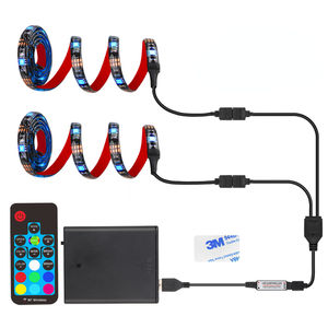 DC 5V USB LED 스트립 5050 방수 RGB LED 라이트 1M 2M RF 17Key 원격 제어 용 TV 스케이트 보드 자전거 빛나는 신발 - Product Image 1