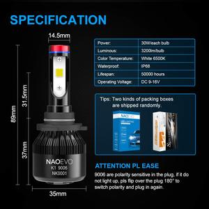 Bombilla LED para Faros Delanteros NAOEVO K1 80W H4 H7 6500K Luces Súper Brillantes para Faros Delanteros de Automóviles, Sistemas de Iluminación LED para Automóviles - Product Image 5