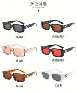 Lunettes de soleil carrées noires vintage personnalisées 2022 pour hommes, protection UV400, petites lunettes de soleil rectangulaires avec lettre X pour femmes - Product Image 6