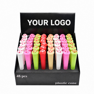 Vente en gros de tubes en plastique en forme de champignon, 48 pièces, avec votre logo, design coloré, tube à ouverture facile, hermétique, anti-odeurs, emballage pour fumeurs - Product Image 1