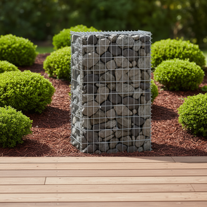 Mur en gabions en acier galvanisé 23,6x11,8x39,4 pouces avec couvercles pour aménagement paysager et terrasses - Product Image 2