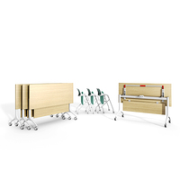 Table de formation pliable murale modulaire en bois réglable pour réunions et bureaux