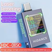 Voltímetro/Amperímetro Digital con Pantalla a Color, USB Tipo-C, Monofásico, CC 4.5-50V, 0-12A, Medidor de Potencia, Cargador Portátil, para Pruebas