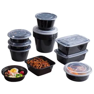 Microondas lancheira plástica redonda reusável segura do recipiente de alimento com tampa para o restaurante e o uso home