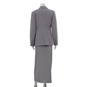 <span class=keywords><strong>Ensemble</strong></span> 2 pièces pour femme de bureau, <span class=keywords><strong>gris</strong></span>, <span class=keywords><strong>jupe</strong></span> portefeuille fendue sur le devant 2025, <span class=keywords><strong>ensemble</strong></span> <span class=keywords><strong>blazer</strong></span> d'automne pour femme - Product Image 5