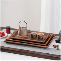Assiette de fruits jetable rectangulaire en noyer moderne plat de service en bois massif pour les fêtes d'hôtels domestiques-vente en gros d'usine