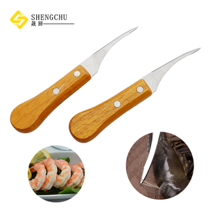 Dụng Cụ Nhà Bếp Dụng Cụ Hải Sản Thiết Thực Dao Lột Tôm Bằng Thép Không Gỉ Có Tay Cầm Bằng Gỗ - Product Image 2