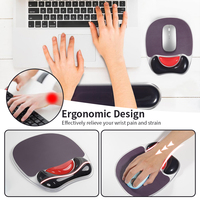 Tapis de souris ergonomique avec repose-poignet en gel, surface lisse et base antidérapante en PU pour un confort optimal