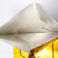 4 Schicht benutzer definierte Reis verpackung leere pp gewebte Säcke hochwertige Luxus Aluminium folie Metall silbrig golden Druck Reis beutel