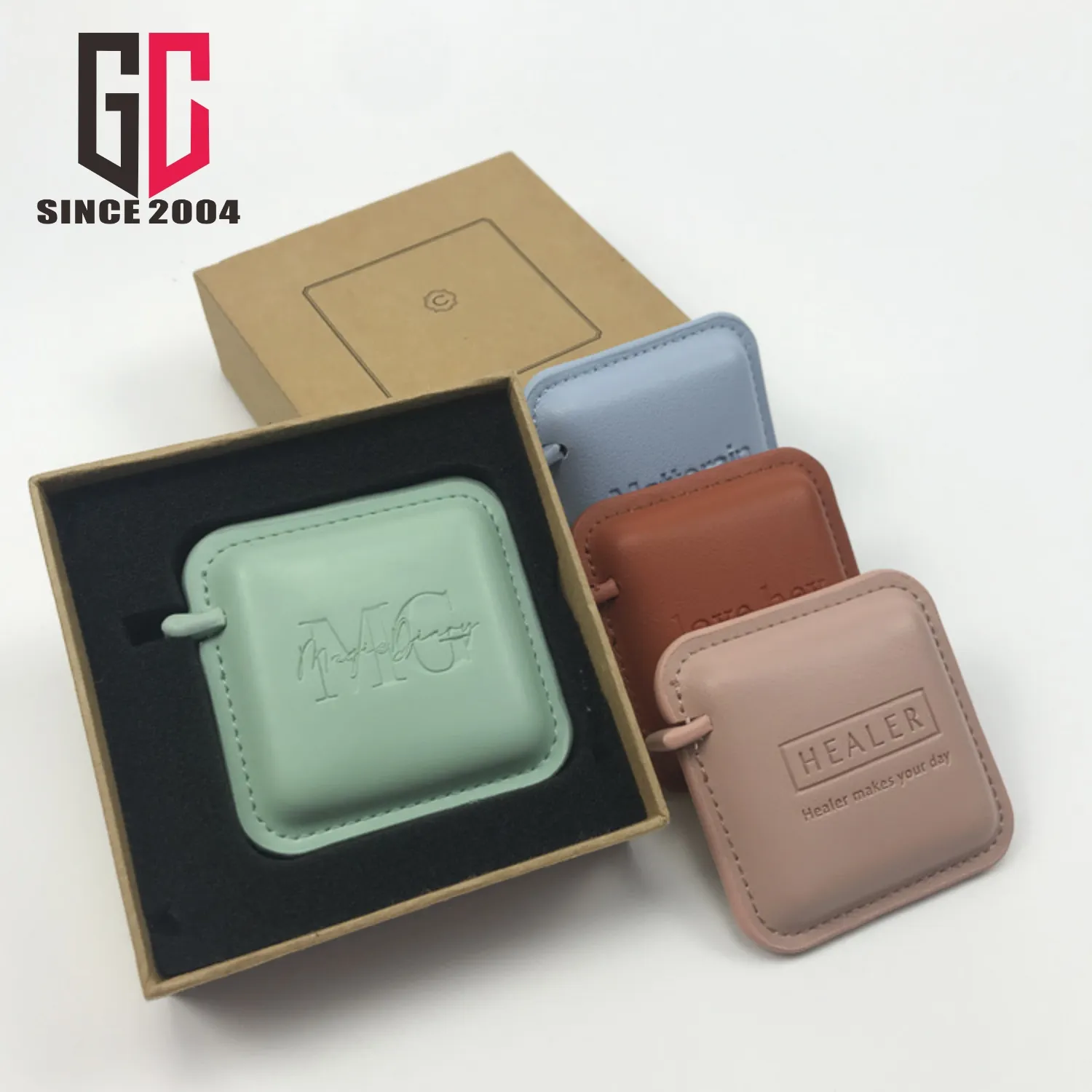 12 Years Factory Custom logo Hot selling Mini Leather Measuring tape with Gifts Box