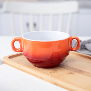 Vendita calda ciotole in porcellana Design classico esclusivo con manico tazza in ceramica binaurale - Product Image 3