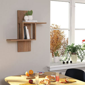 Estantería perfilada flotante de madera multinivel multifuncional DU'S, repisas montadas en la pared para carros de islas de cocina - Product Image 2