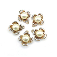 Pendentifs éventail fleur dorée, fausses perles et cristaux, fournitures de bijoux DIY, fabrication de colliers bohèmes, cadeau pour femme