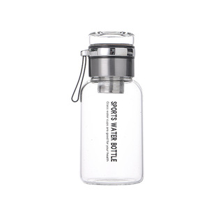 ขวดน้ำกีฬา 1000 มล. แก้วใสพร้อมสายสะพาย แก้วแยกชาและน้ำ - Product Image 5