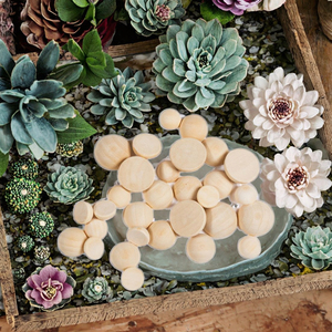 ลูกปัดไม้ธรรมชาติแบบแยกส่วนลูกปัดไม้ครึ่งกลมสีไม้สำหรับงานโครงการ DIY และงานฝีมือ - Product Image 3