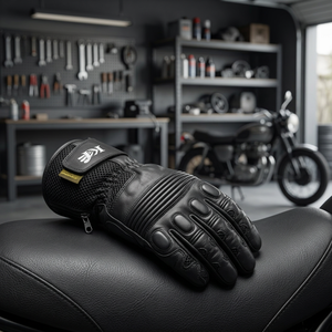 Gants de course en cuir à doigts entiers, revêtement antidérapant, imperméables, respirants, compatibles avec les écrans tactiles, pour la conduite - Taille universelle unisexe - Product Image 3