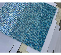 Ubin Mosaik Kaca Jade Iridescent Biru Langit Transparan Modern untuk Kolam Renang