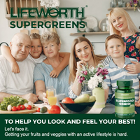 Complément alimentaire végétalien Lifeworth Super Greens Extract Fruits Légumes pour la santé digestive, comprimés superaliments