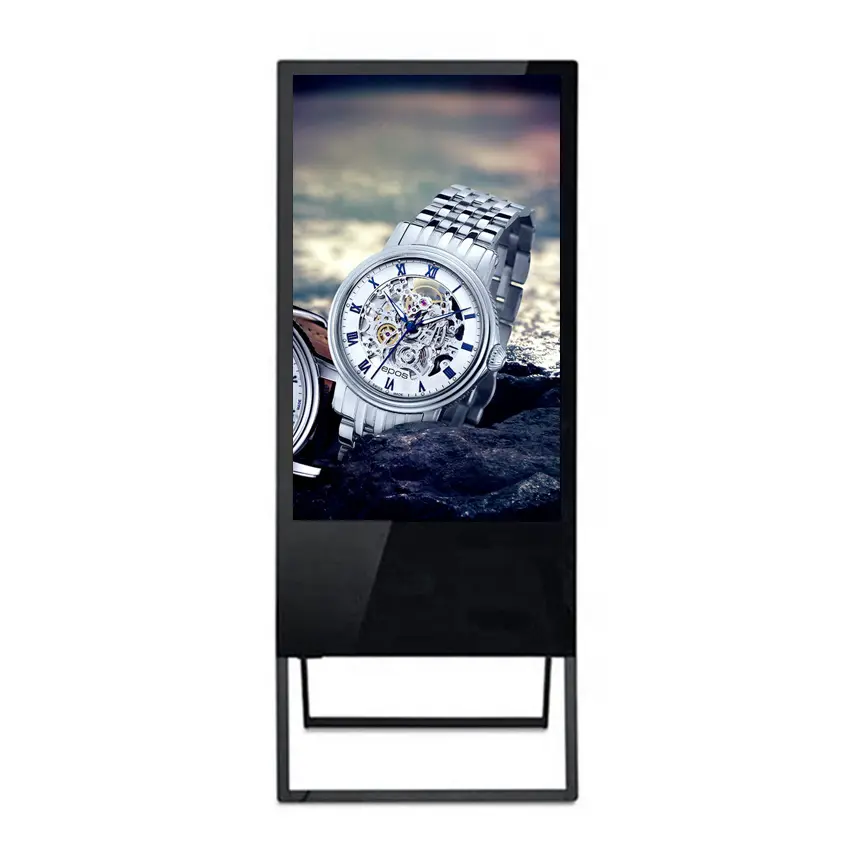 Kantelen Beugel 43 Inch Mobiele Reclame Posters Ad Recycle Digital Signage <span class=keywords><strong>Poster</strong></span> Draagbare Lcd Digital Signage Display