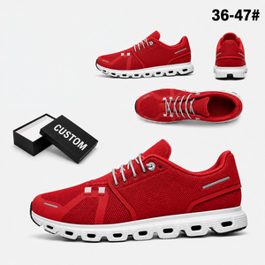 Chaussures de marche respirantes et légères, style printemps, baskets décontractées en maille à lacets, bout rond, semelle intermédiaire en EVA, semelle extérieure en caoutchouc, logo personnalisé - Product Image 4