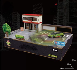 ร้านเต้าหู้ฟูจิวาระ ขนาด 1/64 พร้อมแผ่นไม้หมุนได้ ไฟ LED ประกอบเองได้ ฉากจอดรถ (16.5x16.5x18 ซม.) - Product Image 3