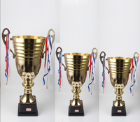 Trofeos de premios de oro y plata de metal personalizados de gran venta del fabricante de Wenzhou, impresión UV para ferias comerciales y bienvenidas