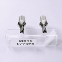Fraise à dégrossir TCT 1/2x6*H20mm à 3 cannelures avec brise- copeaux pour bois, fraise de défonceuse CNC pour élimination de matériaux lourds